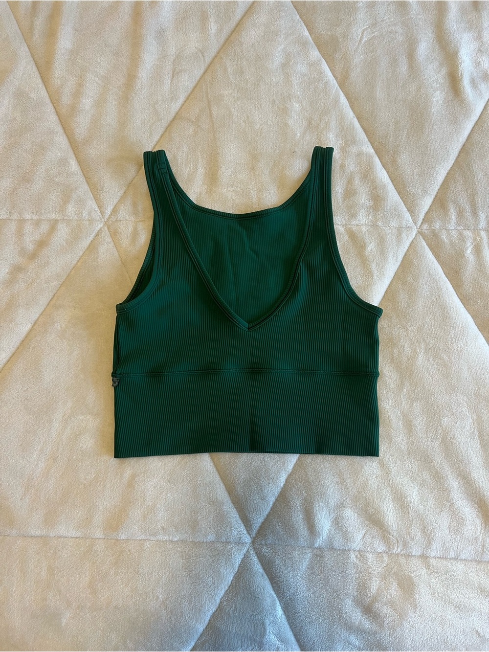 lululemon athletica Dark Green Ribbed Cropped Tank Top